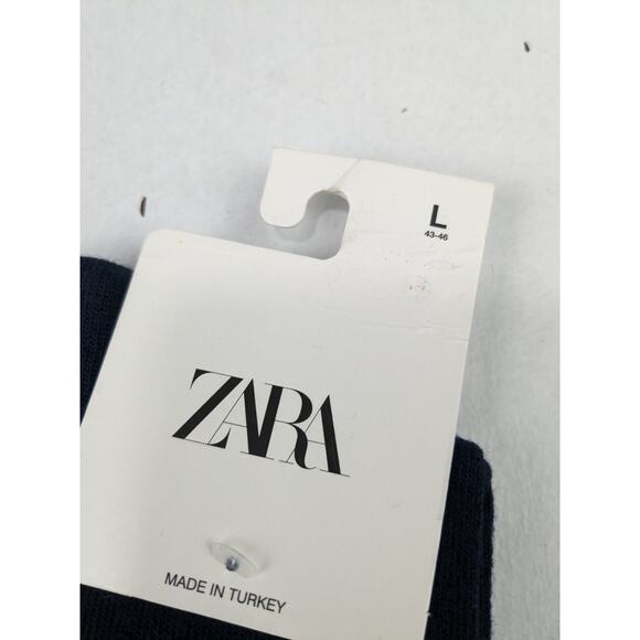 Zara Men's Navy Crew Dress Socks - Shoe Size Large 10-13 - Picture 3 of 5